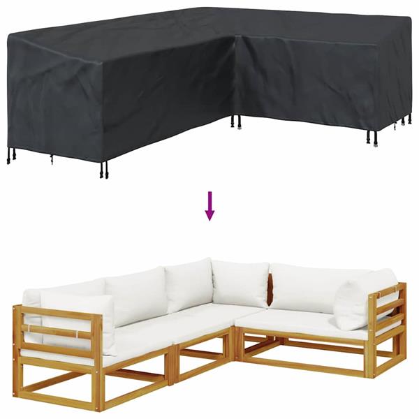 Grote foto vidaxl hoes voor tuinmeubelen zwart 250 x 180 x 80 cm 600d oxford stof tuin en terras tuinmeubelen