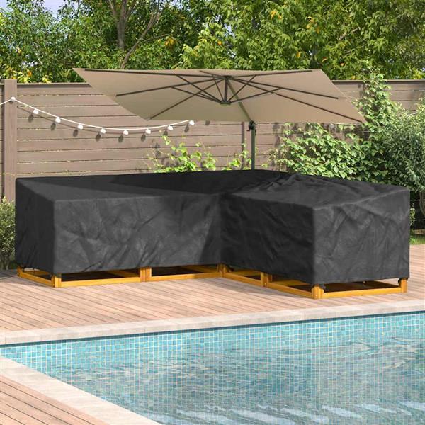 Grote foto vidaxl hoes voor tuinmeubelen zwart 270 x 270 x 80 cm 420d oxford stof tuin en terras tuinmeubelen