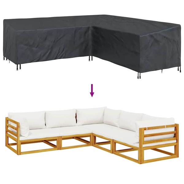 Grote foto vidaxl hoes voor tuinmeubelen zwart 270 x 270 x 80 cm 420d oxford stof tuin en terras tuinmeubelen