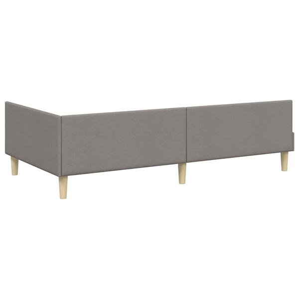 Grote foto vidaxl hoekbedframe taupe 100 x 200 cm stof en ge mproviseerd hout antiek en kunst stoelen en banken