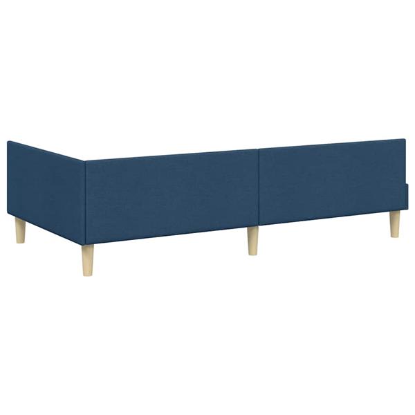 Grote foto vidaxl hoekbedframe blauw 90 x 200 cm stof en ge mproviseerd hout antiek en kunst stoelen en banken