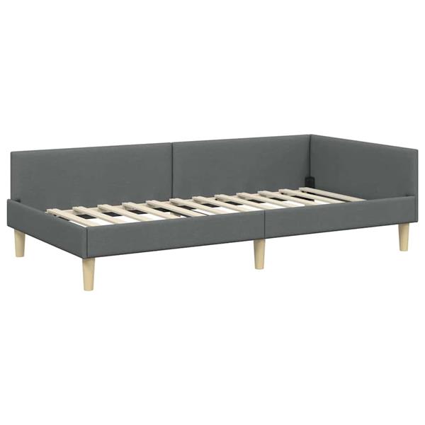 Grote foto vidaxl hoekbedframe anders met hoofdeinde donkergrijs 90 x 200 cm antiek en kunst stoelen en banken