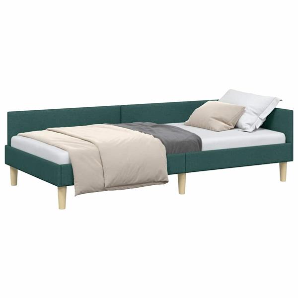 Grote foto vidaxl hoekbedframe anders met hoofdeinde donkergroen 90 x 190 cm antiek en kunst stoelen en banken