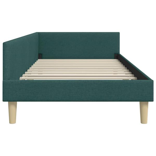 Grote foto vidaxl hoekbedframe anders met hoofdeinde donkergroen 90 x 190 cm antiek en kunst stoelen en banken