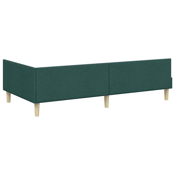 Grote foto vidaxl hoekbedframe anders met hoofdeinde donkergroen 90 x 190 cm antiek en kunst stoelen en banken