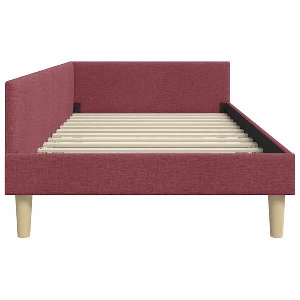 Grote foto vidaxl hoekbedframe wijnrood 90 x 190 cm stof en ge mproviseerd hout antiek en kunst stoelen en banken