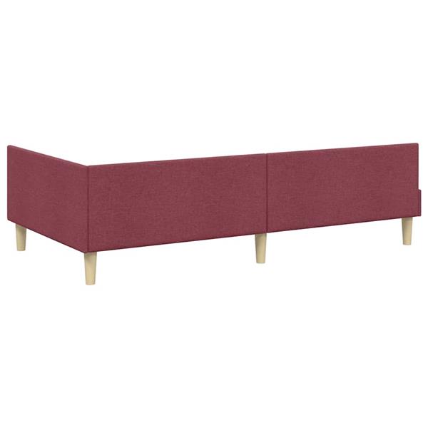 Grote foto vidaxl hoekbedframe wijnrood 90 x 190 cm stof en ge mproviseerd hout antiek en kunst stoelen en banken
