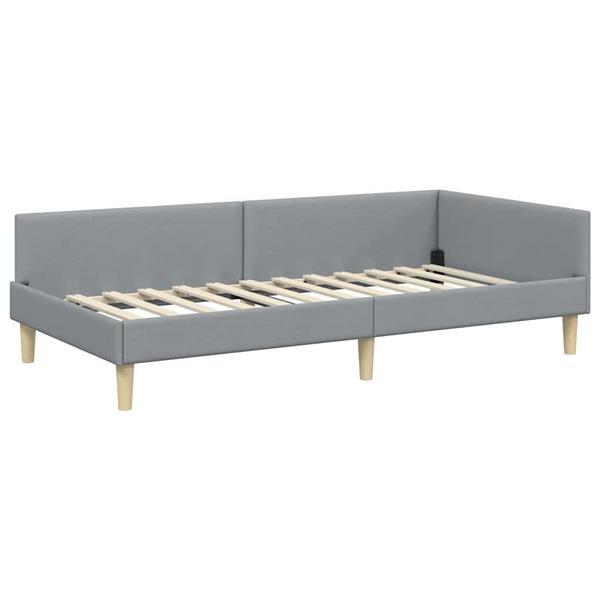 Grote foto vidaxl hoekbedframe lichtgrijs 80 x 200 cm stof en ge mproviseerd hout antiek en kunst stoelen en banken