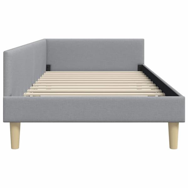Grote foto vidaxl hoekbedframe anders met hoofdeinde lichtgrijs 100 x 200 cm antiek en kunst stoelen en banken
