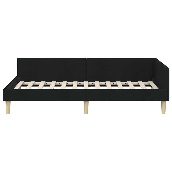 Grote foto vidaxl hoekbedframe zwart 90 x 200 cm stof en ge mproviseerd hout antiek en kunst stoelen en banken