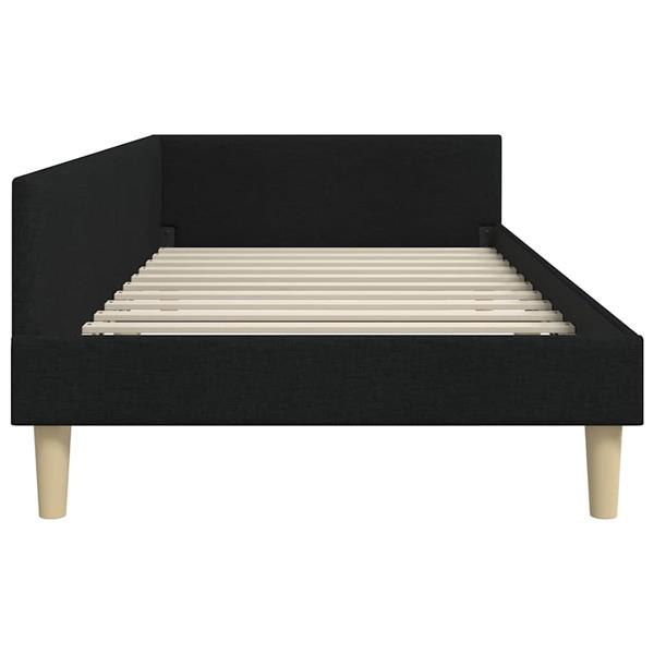 Grote foto vidaxl hoekbedframe zwart 90 x 200 cm stof en ge mproviseerd hout antiek en kunst stoelen en banken