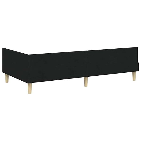 Grote foto vidaxl hoekbedframe zwart 90 x 200 cm stof en ge mproviseerd hout antiek en kunst stoelen en banken
