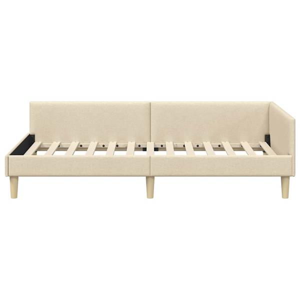 Grote foto vidaxl hoekbedframe cr me 80 x 200 cm stof en ge mproviseerd hout antiek en kunst stoelen en banken