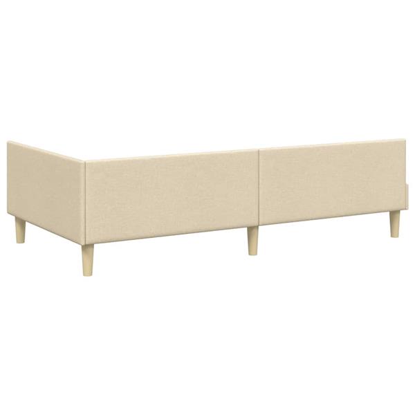 Grote foto vidaxl hoekbedframe cr me 80 x 200 cm stof en ge mproviseerd hout antiek en kunst stoelen en banken