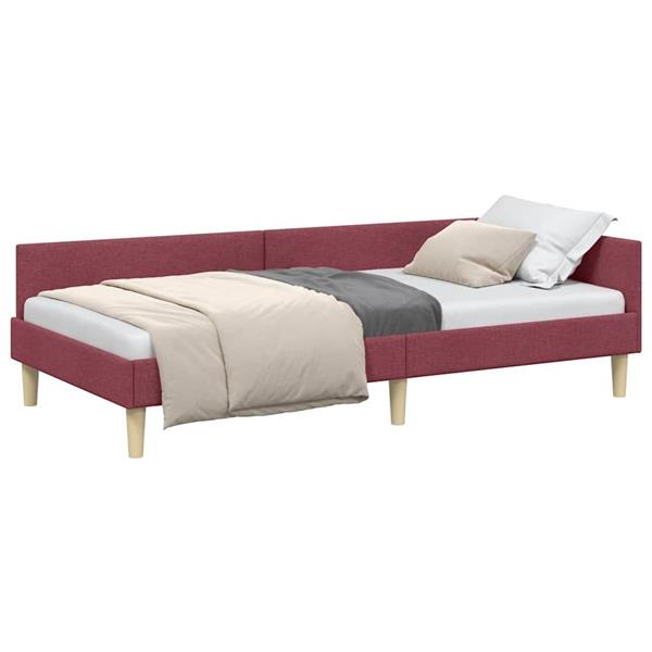 Grote foto vidaxl hoekbedframe wijnrood 80 x 200 cm stof en ge mproviseerd hout antiek en kunst stoelen en banken