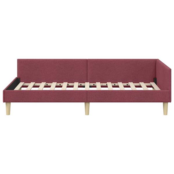 Grote foto vidaxl hoekbedframe wijnrood 80 x 200 cm stof en ge mproviseerd hout antiek en kunst stoelen en banken
