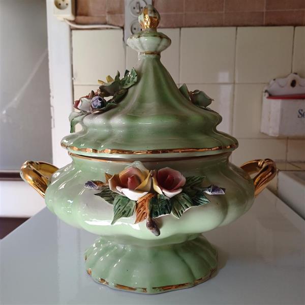 Grote foto vintage r. capodimonte porseleinterrine antiek en kunst servies los