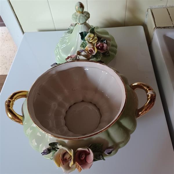 Grote foto vintage r. capodimonte porseleinterrine antiek en kunst servies los