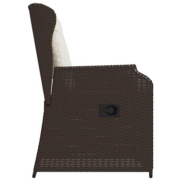 Grote foto vidaxl tuinbank met kussen 2 pcs bruin poly riet tuin en terras tuinmeubelen