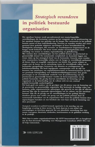 Grote foto strategisch veranderen in politiek bestuurde organisaties boeken overige boeken