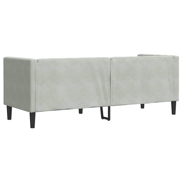 Grote foto vidaxl chesterfieldbank anders lichtgrijs 194 x 74.5 x 70.5 cm fluweel huis en inrichting bankstellen