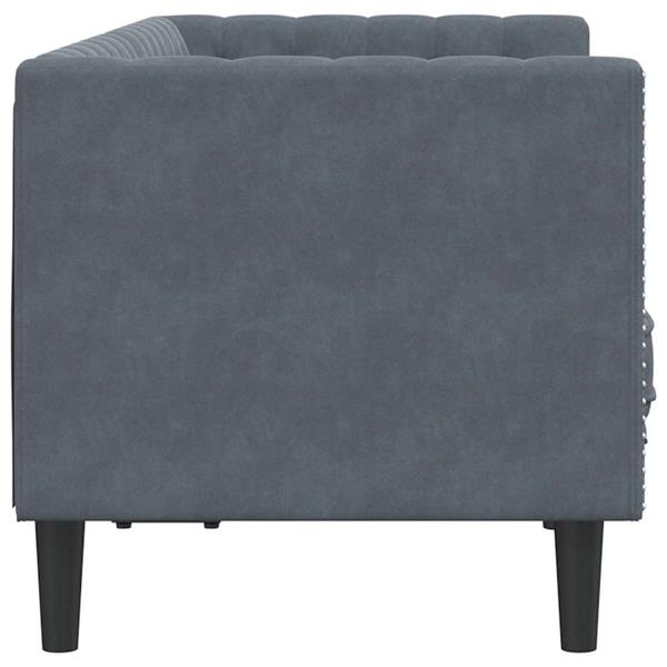 Grote foto vidaxl chesterfieldbank donkergrijs 174 x 74.5 x 70.5 cm fluweel huis en inrichting bankstellen