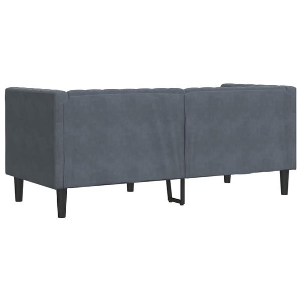 Grote foto vidaxl chesterfieldbank donkergrijs 174 x 74.5 x 70.5 cm fluweel huis en inrichting bankstellen