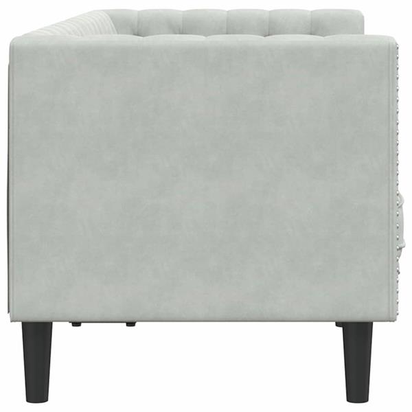 Grote foto vidaxl chesterfieldbank anders lichtgrijs 174 x 74.5 x 70.5 cm fluweel huis en inrichting bankstellen