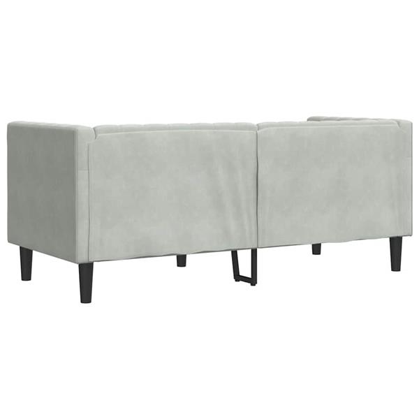 Grote foto vidaxl chesterfieldbank anders lichtgrijs 174 x 74.5 x 70.5 cm fluweel huis en inrichting bankstellen