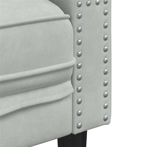 Grote foto vidaxl chesterfieldbank anders lichtgrijs 174 x 74.5 x 70.5 cm fluweel huis en inrichting bankstellen