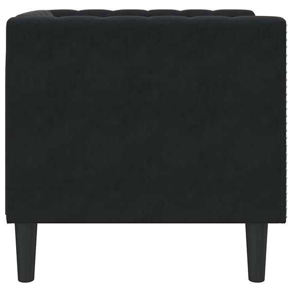 Grote foto vidaxl chesterfield bank stoel zwart 71 x 74.5 x 70.5 cm fluweel huis en inrichting bankstellen