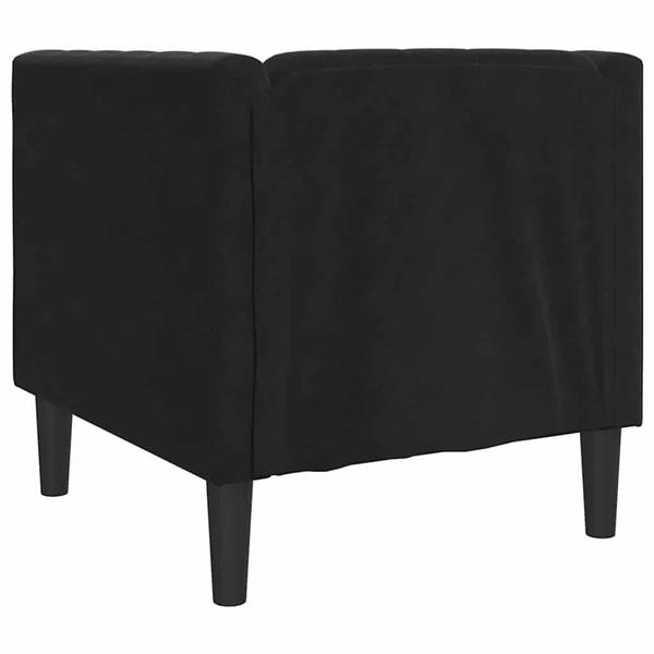 Grote foto vidaxl chesterfield bank stoel zwart 71 x 74.5 x 70.5 cm fluweel huis en inrichting bankstellen