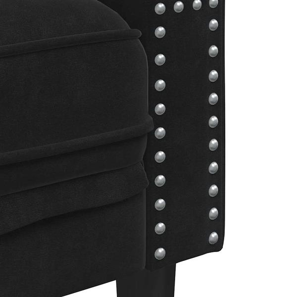Grote foto vidaxl chesterfield bank stoel zwart 71 x 74.5 x 70.5 cm fluweel huis en inrichting bankstellen