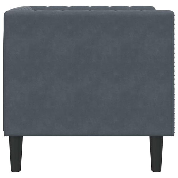 Grote foto vidaxl chesterfield bank stoel donkergrijs 71 x 74.5 x 70.5 cm fluweel huis en inrichting bankstellen