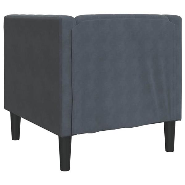Grote foto vidaxl chesterfield bank stoel donkergrijs 71 x 74.5 x 70.5 cm fluweel huis en inrichting bankstellen