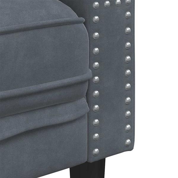 Grote foto vidaxl chesterfield bank stoel donkergrijs 71 x 74.5 x 70.5 cm fluweel huis en inrichting bankstellen