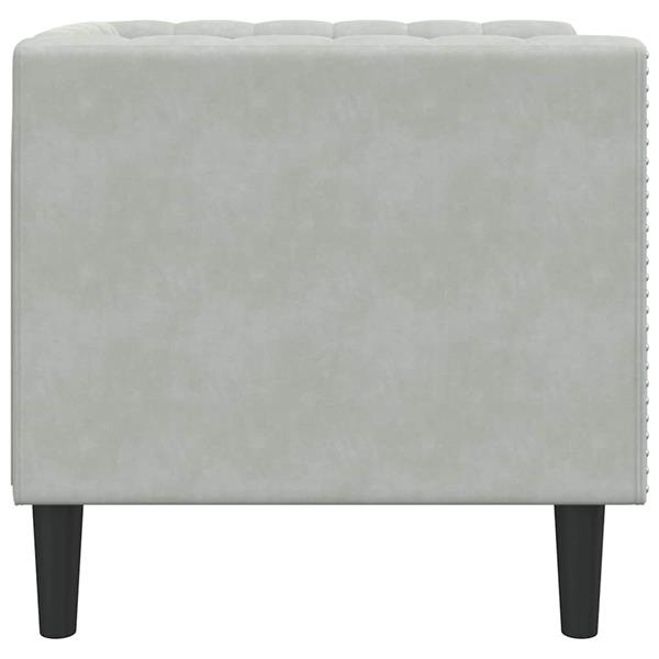 Grote foto vidaxl chesterfield bank stoel lichtgrijs 71 x 74.5 x 70.5 cm fluweel huis en inrichting bankstellen