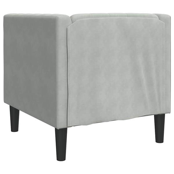 Grote foto vidaxl chesterfield bank stoel lichtgrijs 71 x 74.5 x 70.5 cm fluweel huis en inrichting bankstellen