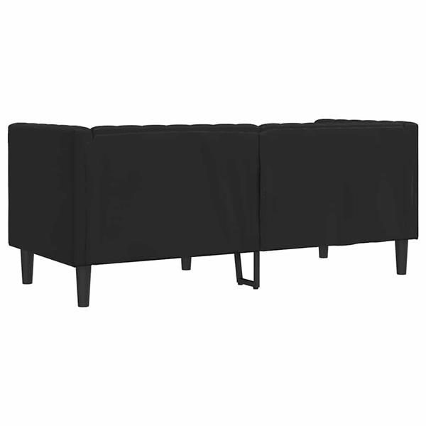 Grote foto vidaxl chesterfieldbank geruit zwart 174 x 74.5 x 70.5 cm kunstleer huis en inrichting bankstellen