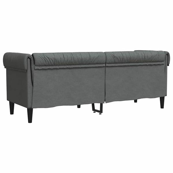 Grote foto vidaxl chesterfieldbank anders donkergrijs 201.5 x 74.5 x 74.5 cm stof huis en inrichting bankstellen