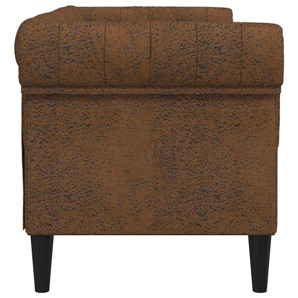 Grote foto vidaxl chesterfieldbank bruin 182.5 x 74.5 x 74.5 cm faux suede leer huis en inrichting bankstellen