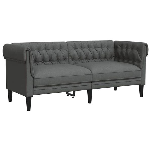 Grote foto vidaxl chesterfieldbank anders donkergrijs 182.5 x 74.5 x 74.5 cm stof huis en inrichting bankstellen