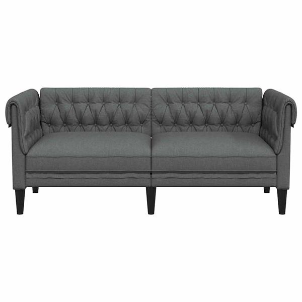Grote foto vidaxl chesterfieldbank anders donkergrijs 182.5 x 74.5 x 74.5 cm stof huis en inrichting bankstellen