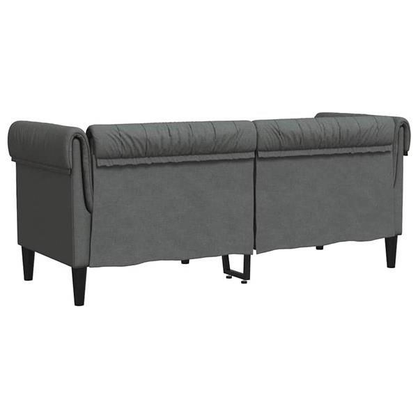 Grote foto vidaxl chesterfieldbank anders donkergrijs 182.5 x 74.5 x 74.5 cm stof huis en inrichting bankstellen
