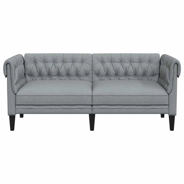 Grote foto vidaxl chesterfieldbank anders lichtgrijs 182.5 x 74.5 x 74.5 cm stof huis en inrichting bankstellen