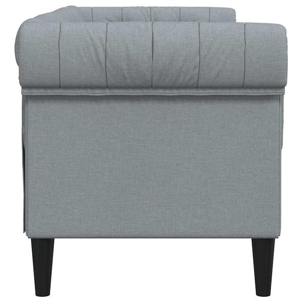 Grote foto vidaxl chesterfieldbank anders lichtgrijs 182.5 x 74.5 x 74.5 cm stof huis en inrichting bankstellen