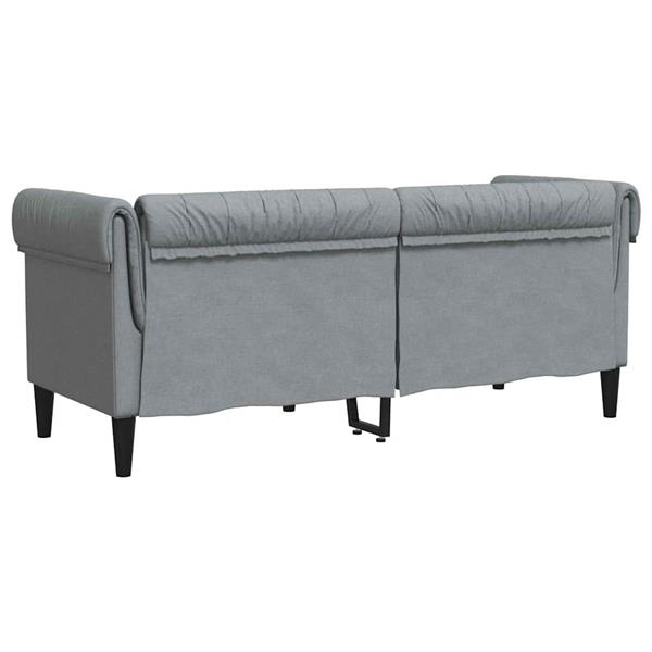 Grote foto vidaxl chesterfieldbank anders lichtgrijs 182.5 x 74.5 x 74.5 cm stof huis en inrichting bankstellen
