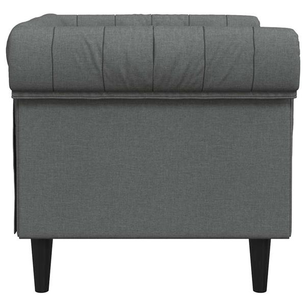 Grote foto vidaxl chesterfield bank stoel donkergrijs 78.5 x 74.5 x 74.5 cm stof huis en inrichting bankstellen
