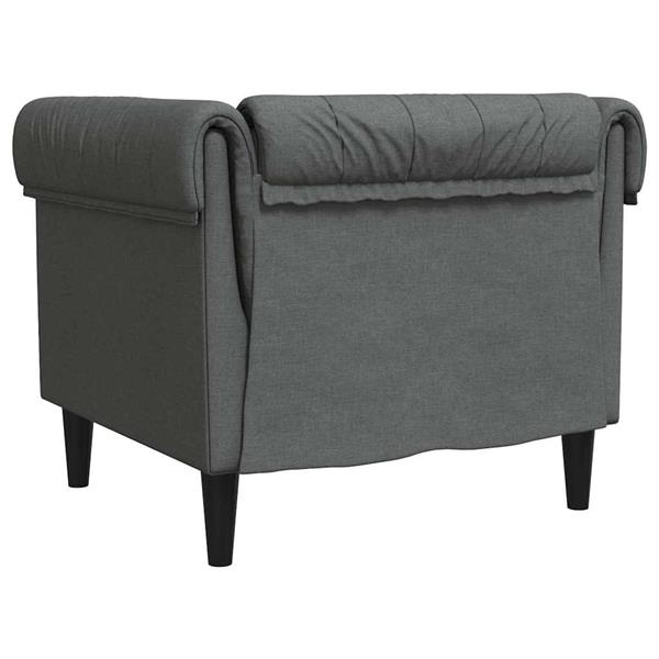 Grote foto vidaxl chesterfield bank stoel donkergrijs 78.5 x 74.5 x 74.5 cm stof huis en inrichting bankstellen