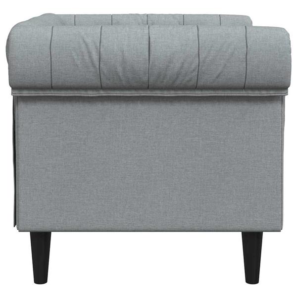 Grote foto vidaxl chesterfield bank stoel lichtgrijs 78.5 x 74.5 x 74.5 cm stof huis en inrichting bankstellen